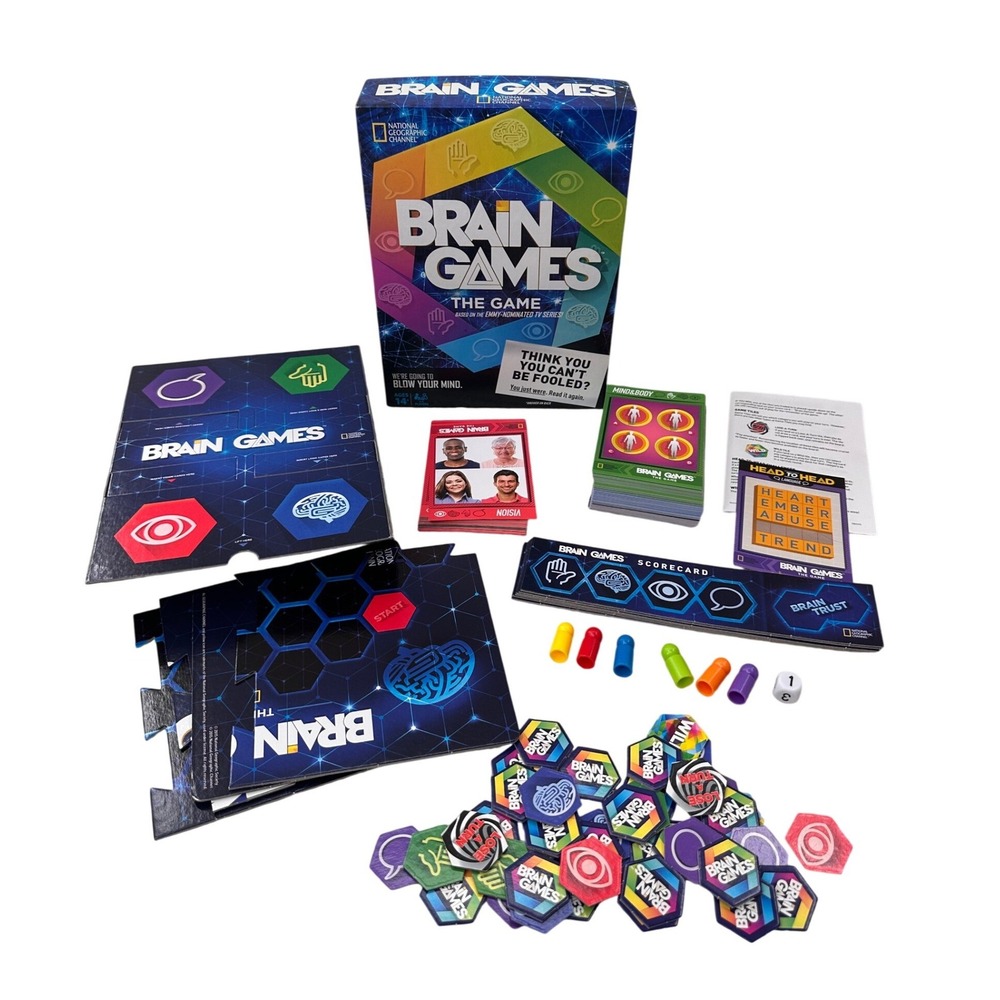 National Geographic Brain Games Board Game Kids Family Strategy Night Complete